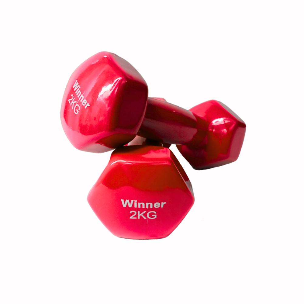 Mancuernas 2 kg Winner Pack x 2 Unidades Color Rojo